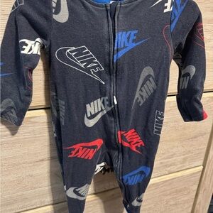 Nike Kids Footie - Black with Red, Blue, and Gray Logos